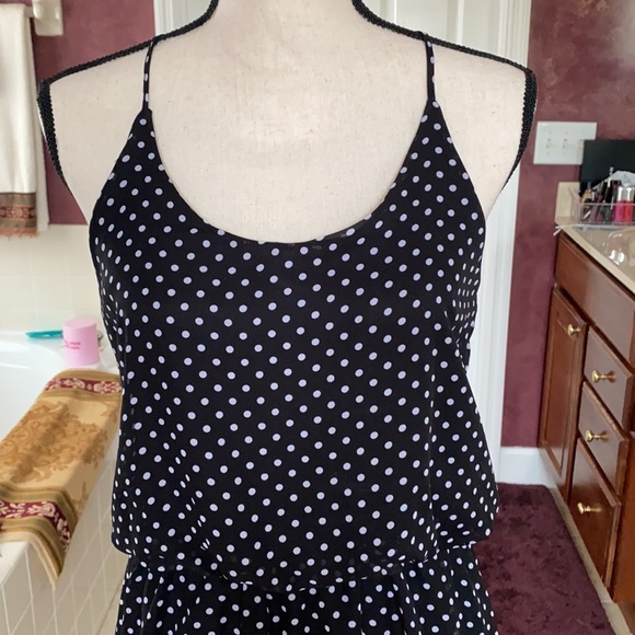 Navy blue and white size Medium polkadot dress - Picture 3 of 6